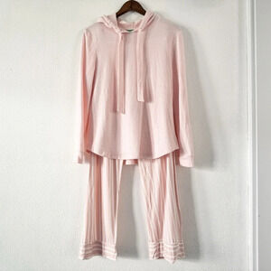 Matching Set Pink Sleepwear Lounge Super Soft Pink Stripe Oversize Hoodie Medium